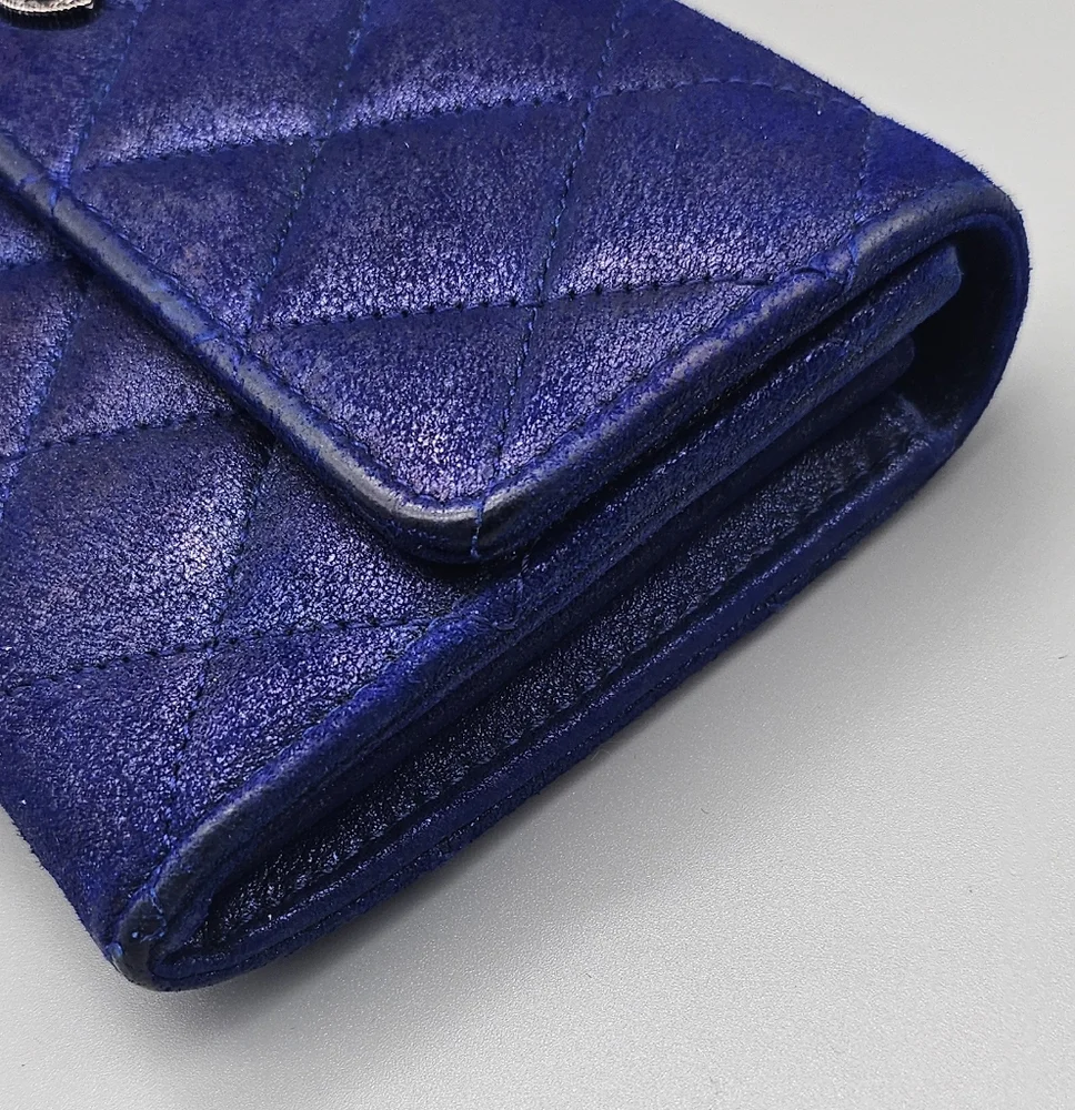 Chanel Quilted Iridescent Blue Wallet on Chain (WOC) Ruthenium HW - Picture 15 of 17